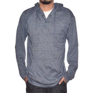 Men's Lightweight Marled Henley Hoodie